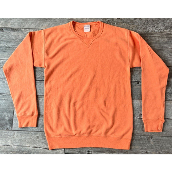 Unisex ComfortWash by Hanes Garment-Dyed Orange Crew Sweatshirt Small NWT GDH400 - Picture 1 of 4